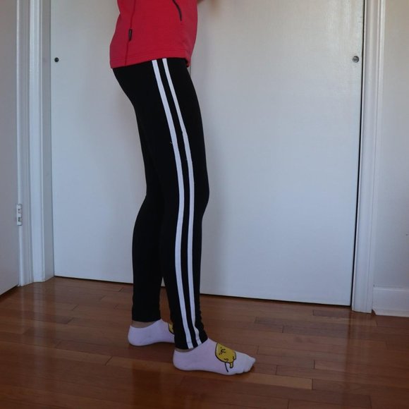 Marc New York black athletic leggings with white stripes - Picture 2 of 3